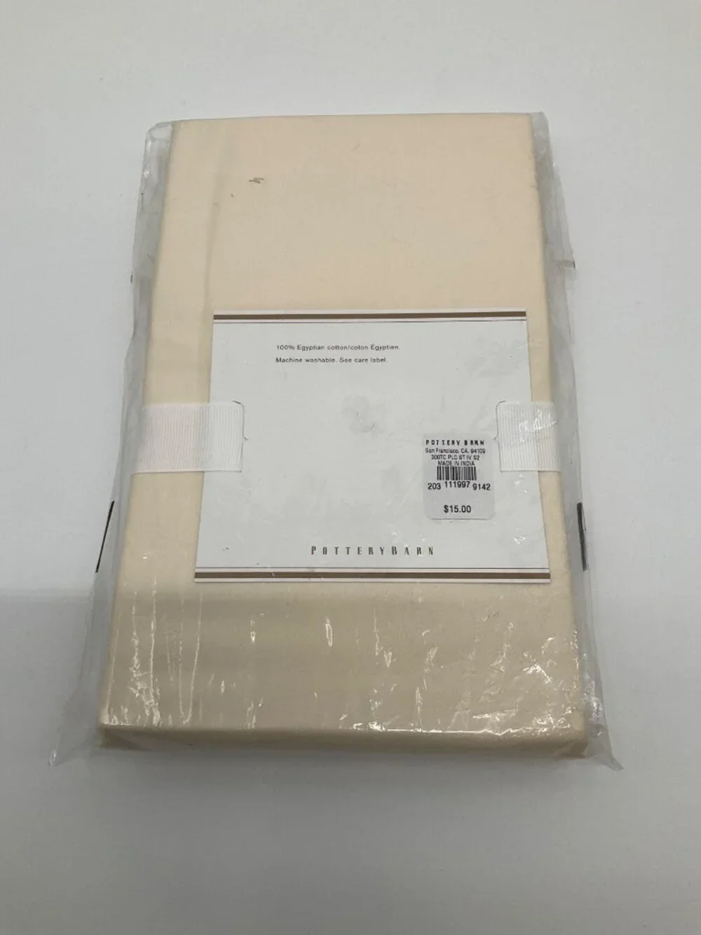 Pottery Barn PB Essential 300TC Standard 2-Pillowcases Ivory 100% Egyptian Cotto